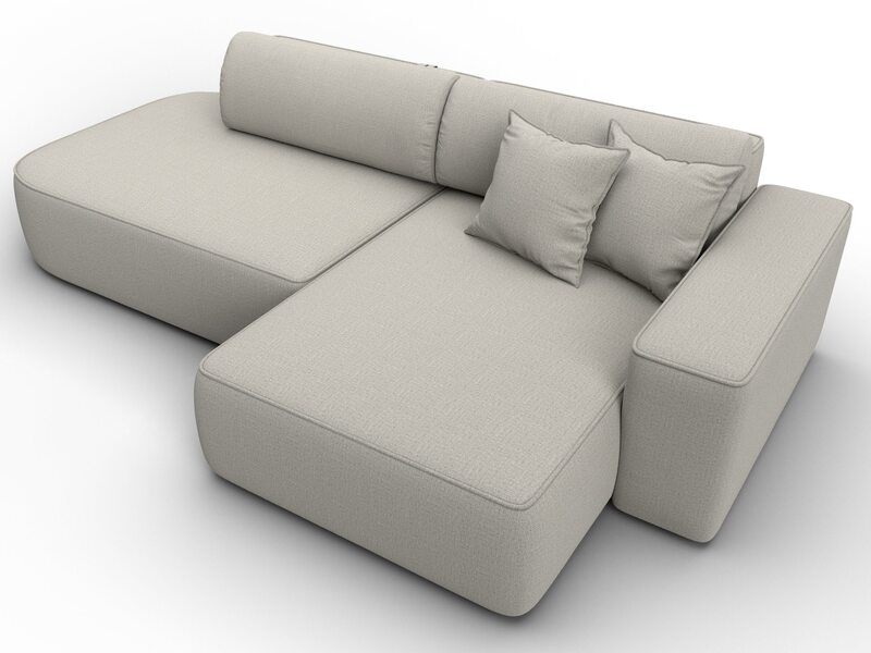 Диван угловой Лига-065 БП угол правый, Рогожка, Амур 02 бежевый