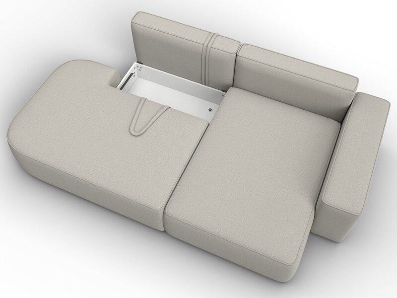 Диван угловой Лига-065 БП угол правый, Рогожка, Амур 02 бежевый