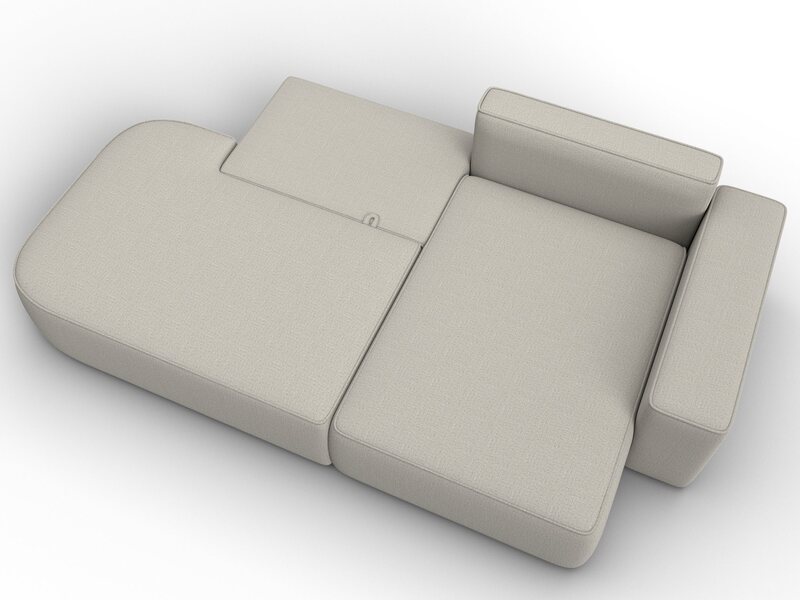 Диван угловой Лига-065 БП угол правый, Рогожка, Амур 02 бежевый