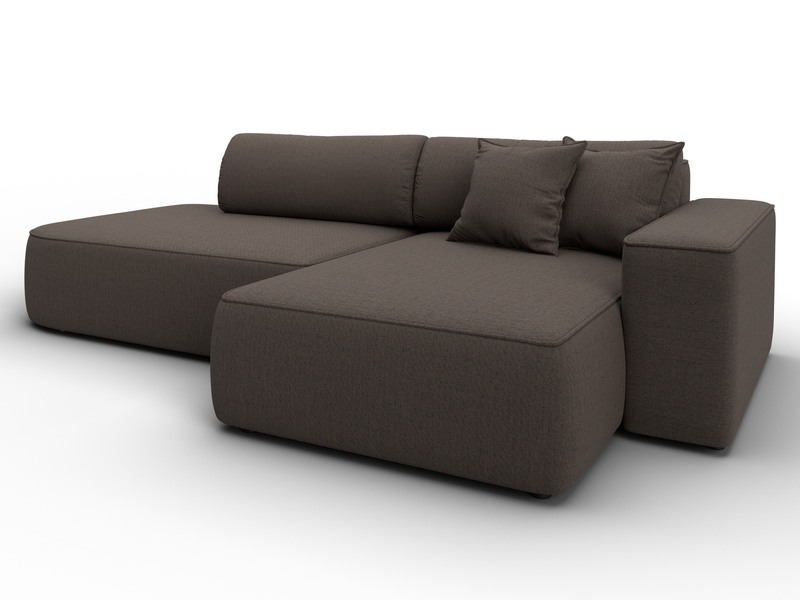 Диван угловой Лига-065 БП угол правый, Рогожка, Амур 05 коричневый