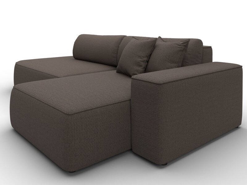 Диван угловой Лига-065 БП угол правый, Рогожка, Амур 05 коричневый