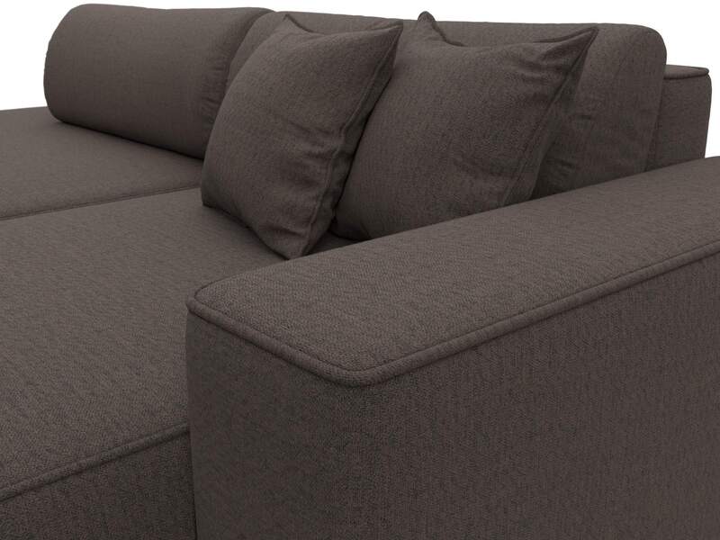 Диван угловой Лига-065 БП угол правый, Рогожка, Амур 05 коричневый