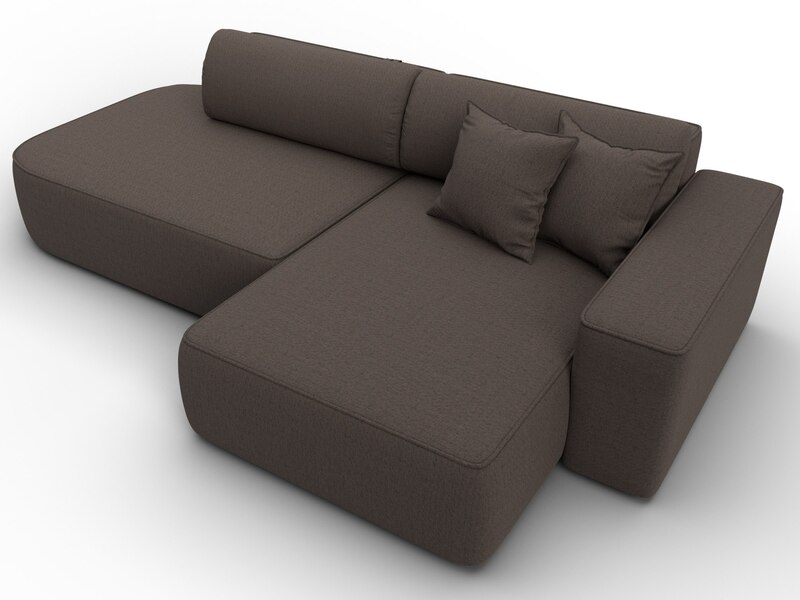 Диван угловой Лига-065 БП угол правый, Рогожка, Амур 05 коричневый