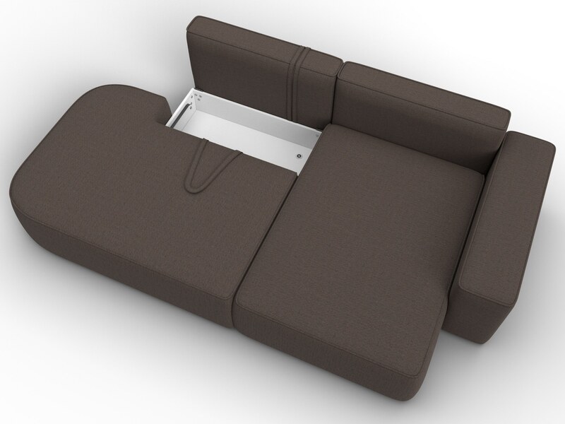 Диван угловой Лига-065 БП угол правый, Рогожка, Амур 05 коричневый