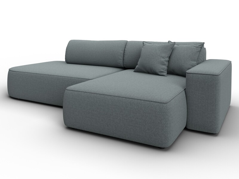 Диван угловой Лига-065 БП угол правый, Рогожка, Амур 07 серый