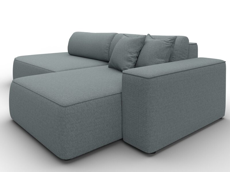 Диван угловой Лига-065 БП угол правый, Рогожка, Амур 07 серый