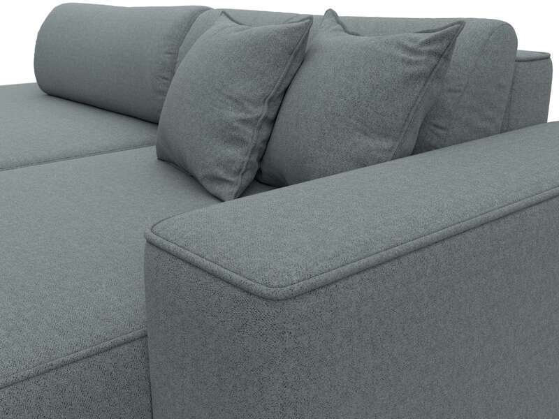 Диван угловой Лига-065 БП угол правый, Рогожка, Амур 07 серый