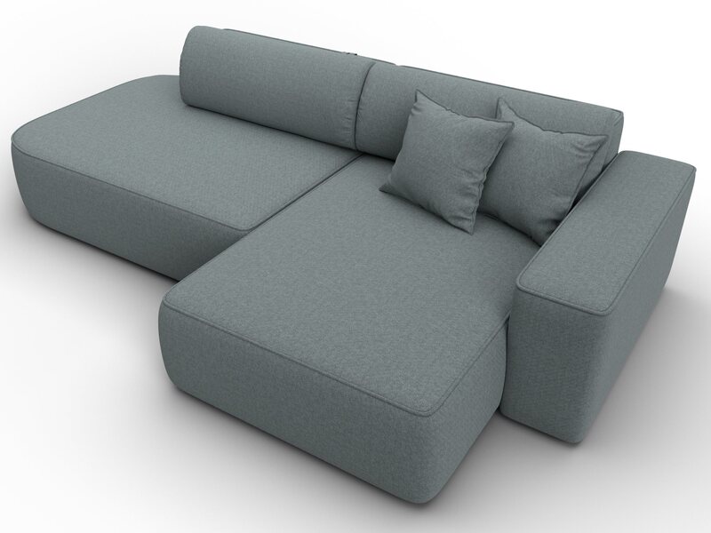 Диван угловой Лига-065 БП угол правый, Рогожка, Амур 07 серый