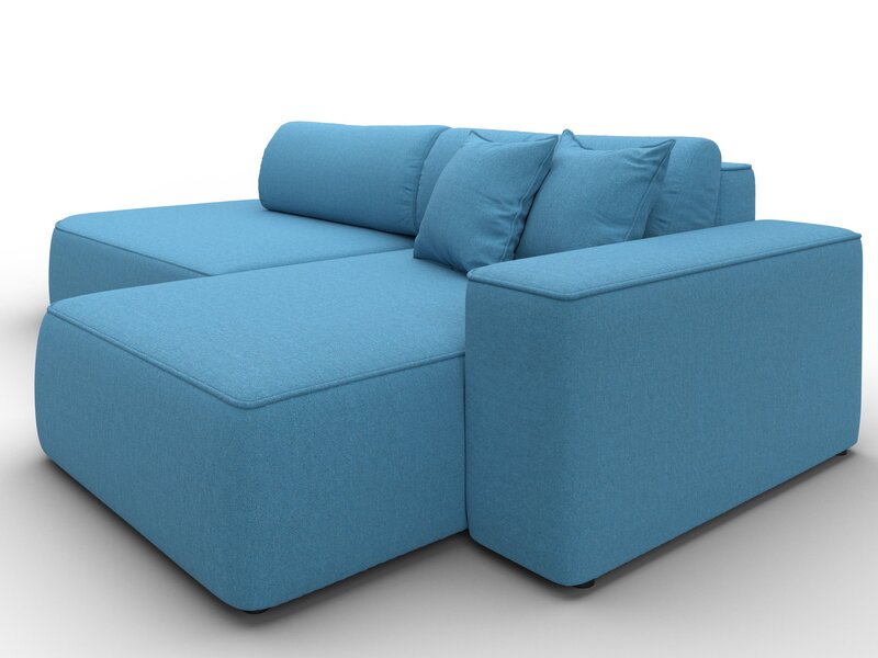 Диван угловой Лига-065 БП угол правый, Рогожка, Амур 10 голубой