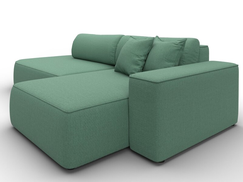 Диван угловой Лига-065 БП угол правый, Рогожка, Амур 11 зеленый