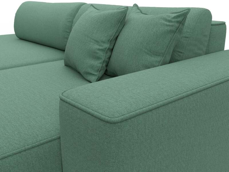 Диван угловой Лига-065 БП угол правый, Рогожка, Амур 11 зеленый