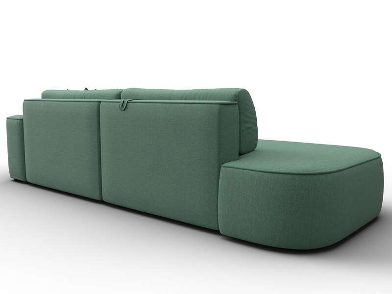 Диван угловой Лига-065 БП угол правый, Рогожка, Амур 11 зеленый