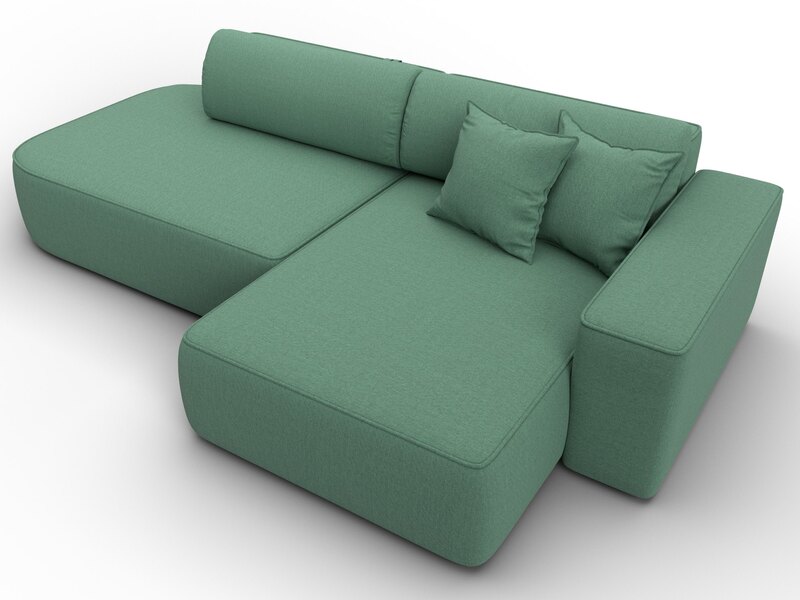 Диван угловой Лига-065 БП угол правый, Рогожка, Амур 11 зеленый