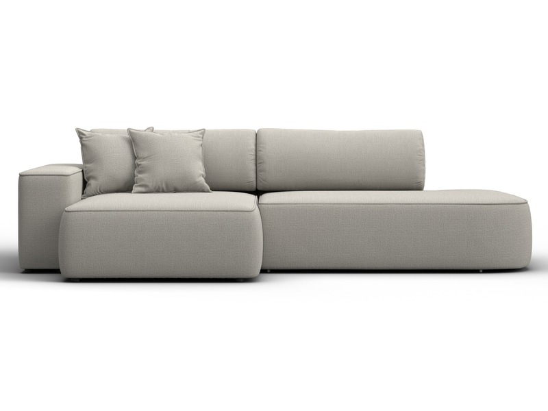 Диван угловой Лига-065 БП угол левый, Рогожка, Амур 02 бежевый