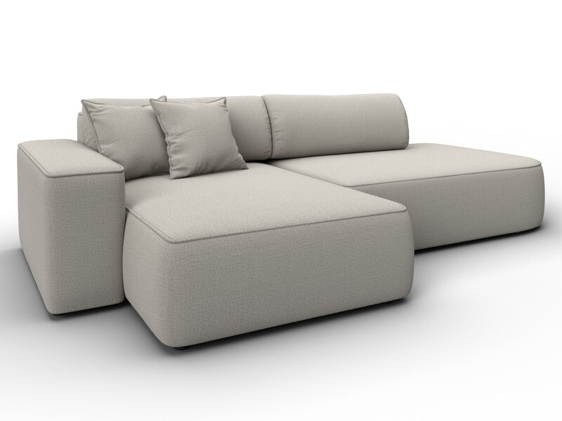 Диван угловой Лига-065 БП угол левый, Рогожка, Амур 02 бежевый