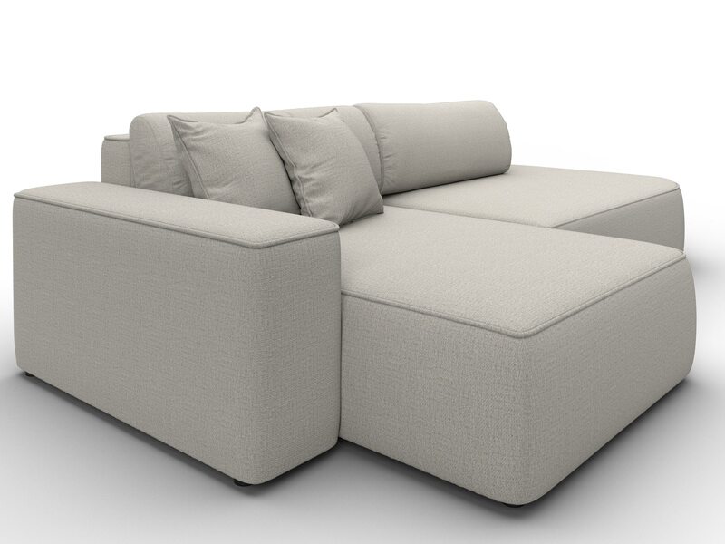 Диван угловой Лига-065 БП угол левый, Рогожка, Амур 02 бежевый