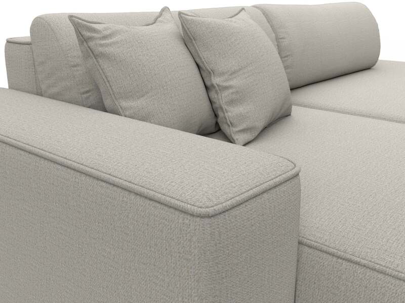 Диван угловой Лига-065 БП угол левый, Рогожка, Амур 02 бежевый