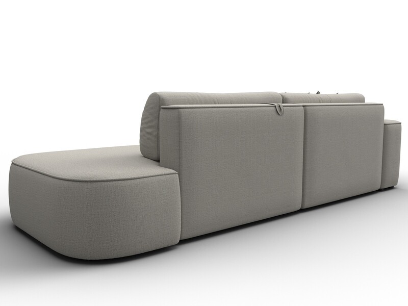 Диван угловой Лига-065 БП угол левый, Рогожка, Амур 02 бежевый