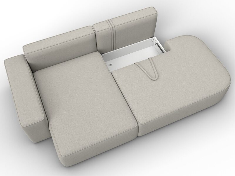 Диван угловой Лига-065 БП угол левый, Рогожка, Амур 02 бежевый