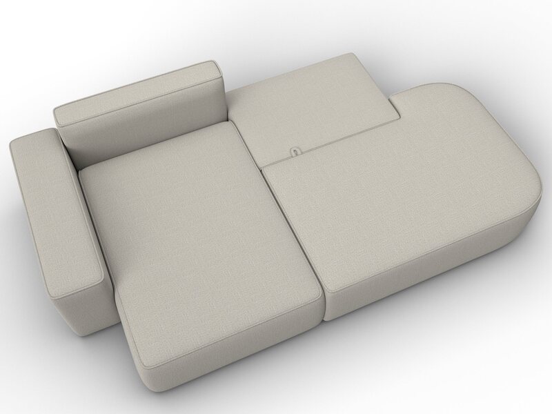 Диван угловой Лига-065 БП угол левый, Рогожка, Амур 02 бежевый