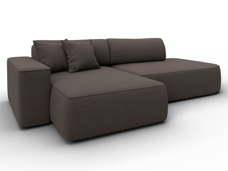 Диван угловой Лига-065 БП угол левый, Рогожка, Амур 05 коричневый