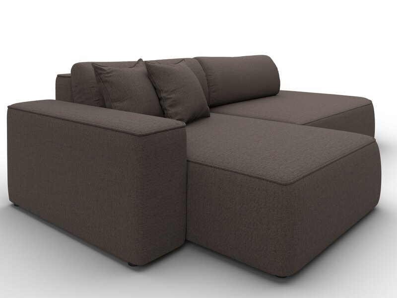 Диван угловой Лига-065 БП угол левый, Рогожка, Амур 05 коричневый