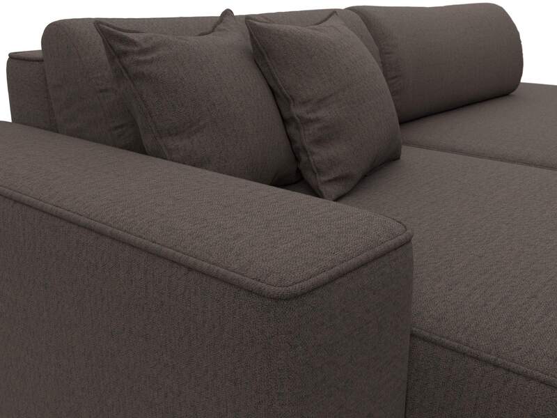 Диван угловой Лига-065 БП угол левый, Рогожка, Амур 05 коричневый