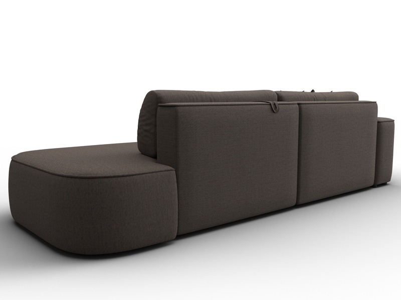 Диван угловой Лига-065 БП угол левый, Рогожка, Амур 05 коричневый