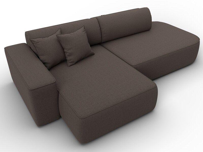 Диван угловой Лига-065 БП угол левый, Рогожка, Амур 05 коричневый