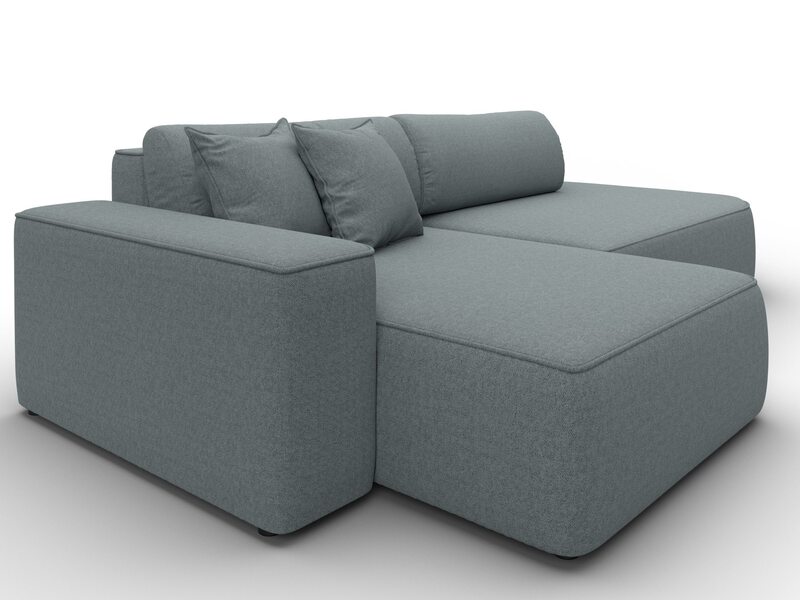 Диван угловой Лига-065 БП угол левый, Рогожка, Амур 07 серый