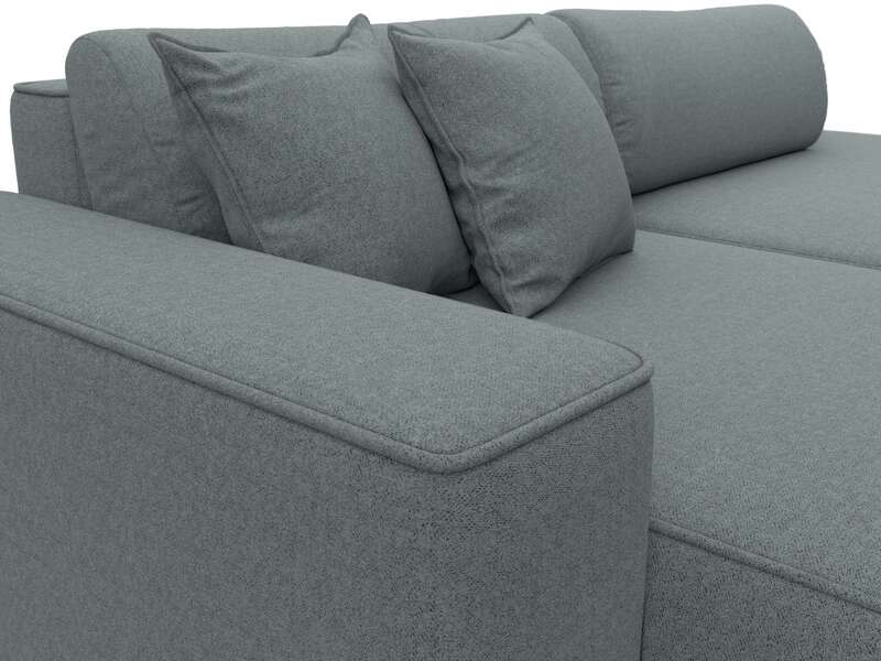 Диван угловой Лига-065 БП угол левый, Рогожка, Амур 07 серый