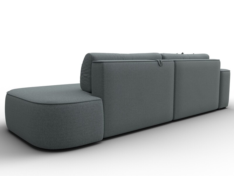 Диван угловой Лига-065 БП угол левый, Рогожка, Амур 07 серый