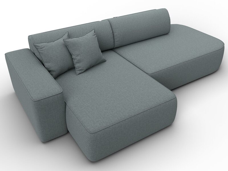 Диван угловой Лига-065 БП угол левый, Рогожка, Амур 07 серый