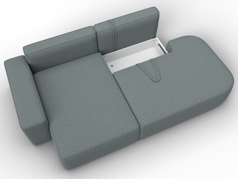 Диван угловой Лига-065 БП угол левый, Рогожка, Амур 07 серый