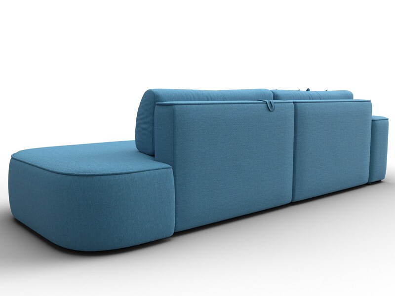 Диван угловой Лига-065 БП угол левый, Рогожка, Амур 10 голубой