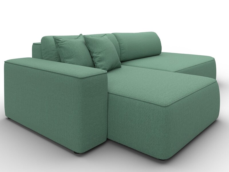 Диван угловой Лига-065 БП угол левый, Рогожка, Амур 11 зеленый