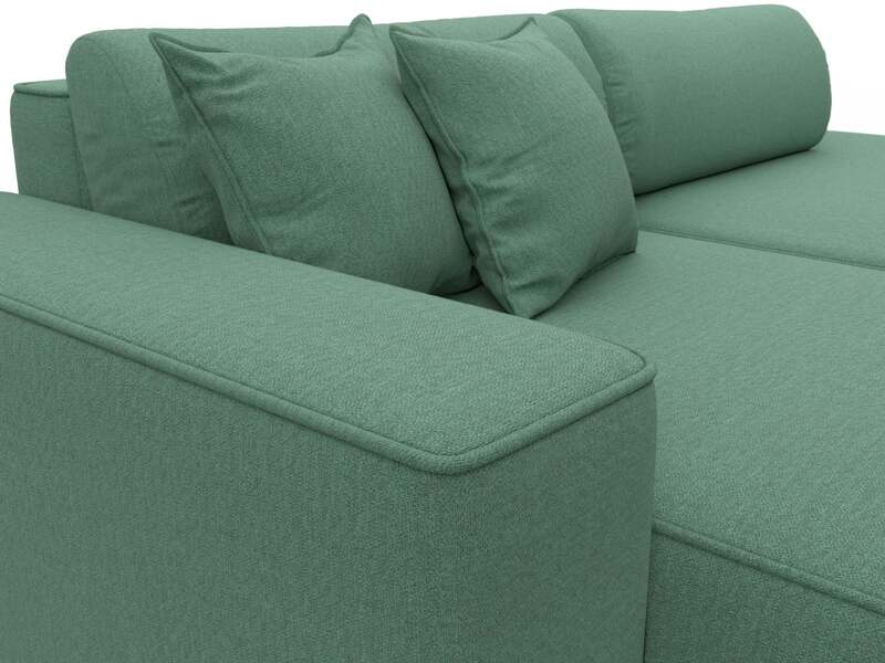 Диван угловой Лига-065 БП угол левый, Рогожка, Амур 11 зеленый