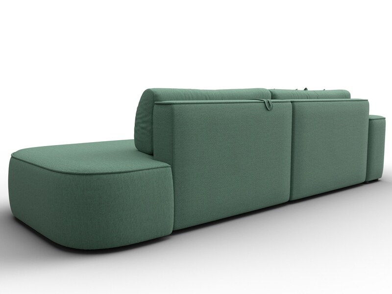 Диван угловой Лига-065 БП угол левый, Рогожка, Амур 11 зеленый