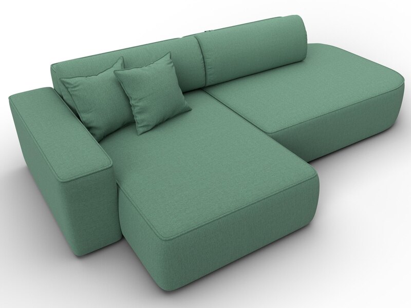 Диван угловой Лига-065 БП угол левый, Рогожка, Амур 11 зеленый