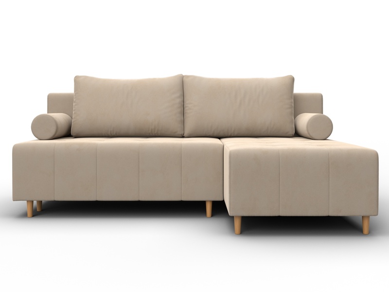 Диван угловой Лига-102 угол универсальный, Велюр, SEVEN 729 бежевый