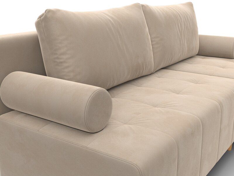 Диван угловой Лига-102 угол универсальный, Велюр, SEVEN 729 бежевый