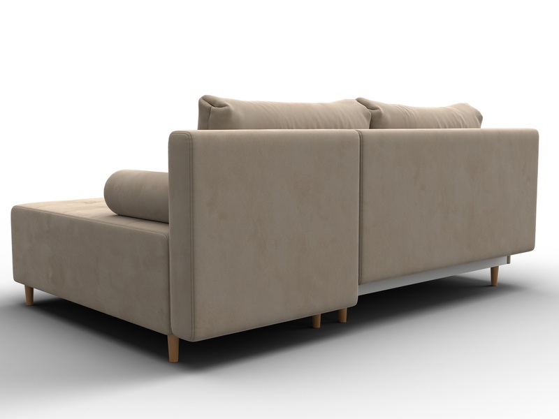 Диван угловой Лига-102 угол универсальный, Велюр, SEVEN 729 бежевый