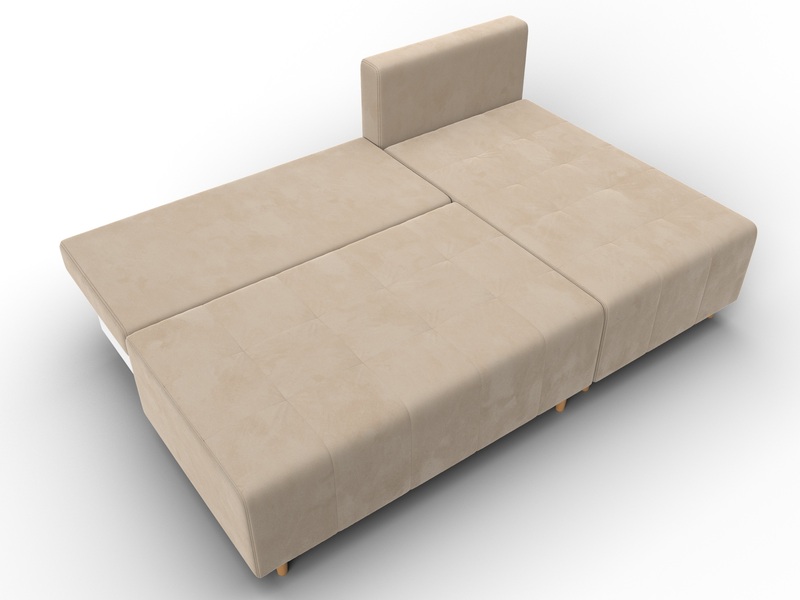 Диван угловой Лига-102 угол универсальный, Велюр, SEVEN 729 бежевый