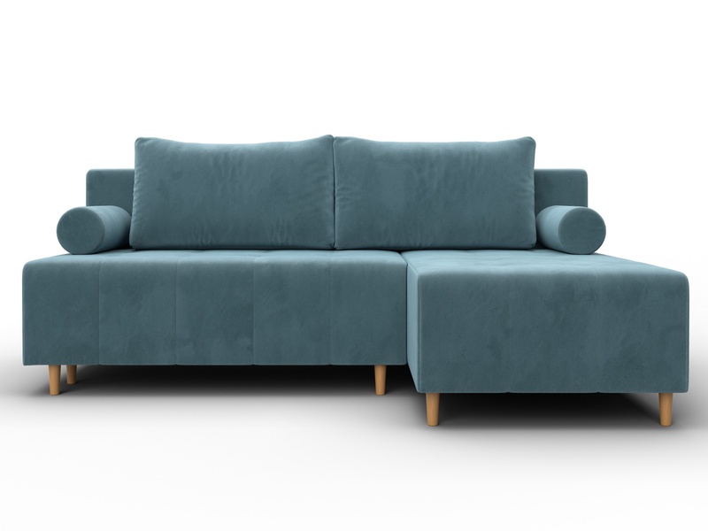 Диван угловой Лига-102 угол универсальный, Велюр, SEVEN 113 бирюзовый
