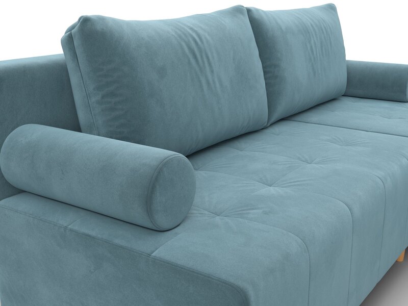 Диван угловой Лига-102 угол универсальный, Велюр, SEVEN 113 бирюзовый