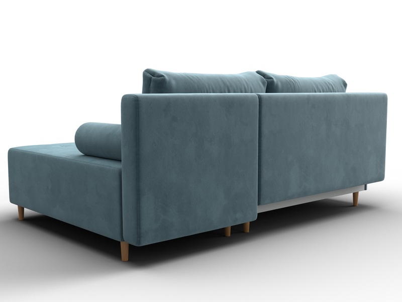 Диван угловой Лига-102 угол универсальный, Велюр, SEVEN 113 бирюзовый