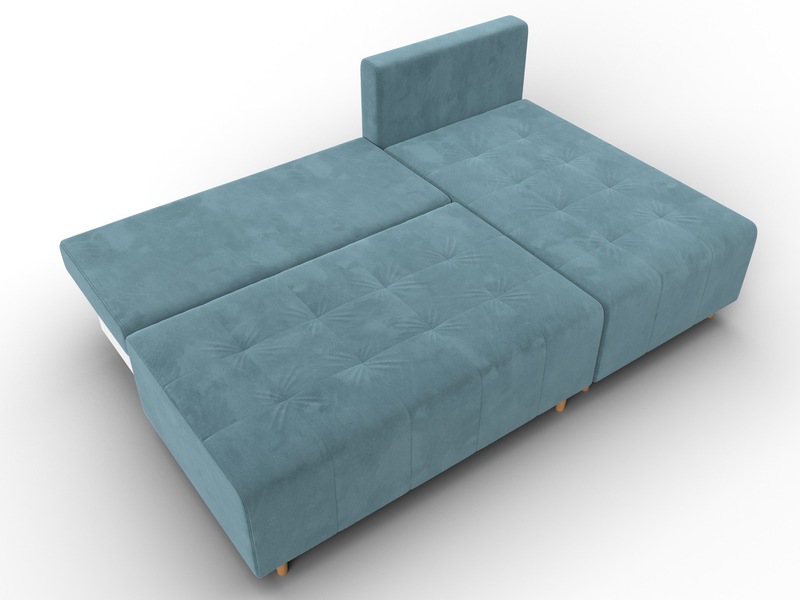 Диван угловой Лига-102 угол универсальный, Велюр, SEVEN 113 бирюзовый