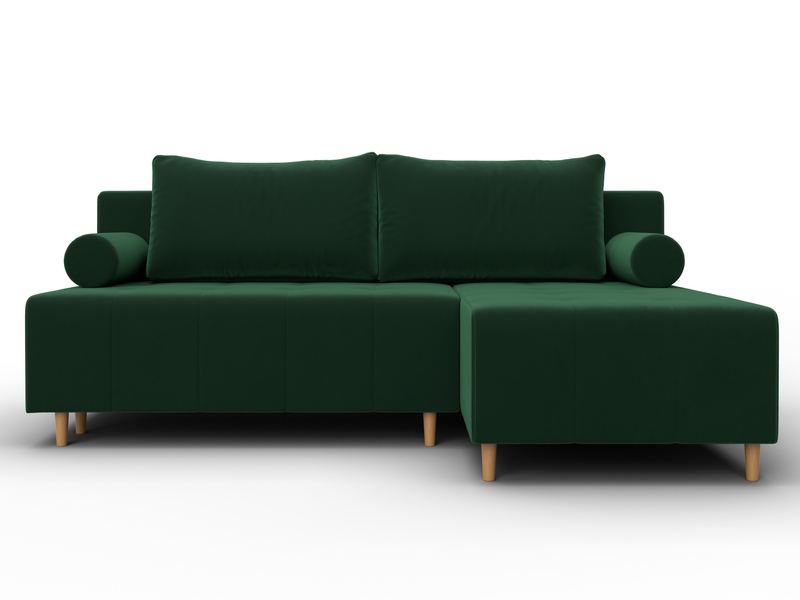 Диван угловой Лига-102 угол универсальный, Велюр, SEVEN 626 зеленый