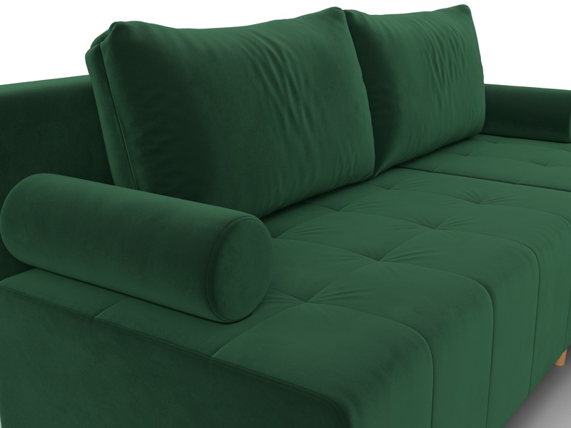 Диван угловой Лига-102 угол универсальный, Велюр, SEVEN 626 зеленый