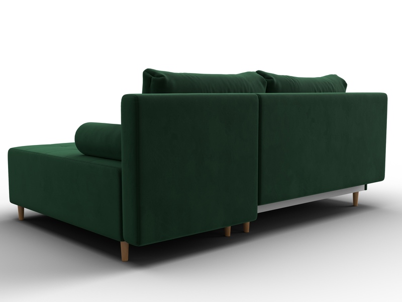 Диван угловой Лига-102 угол универсальный, Велюр, SEVEN 626 зеленый